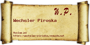 Wechsler Piroska névjegykártya